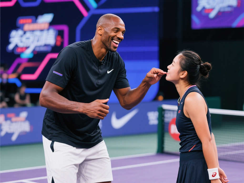 节目爆笑不断！贾巴尔恶搞郑钦文，吓出超萌表情包